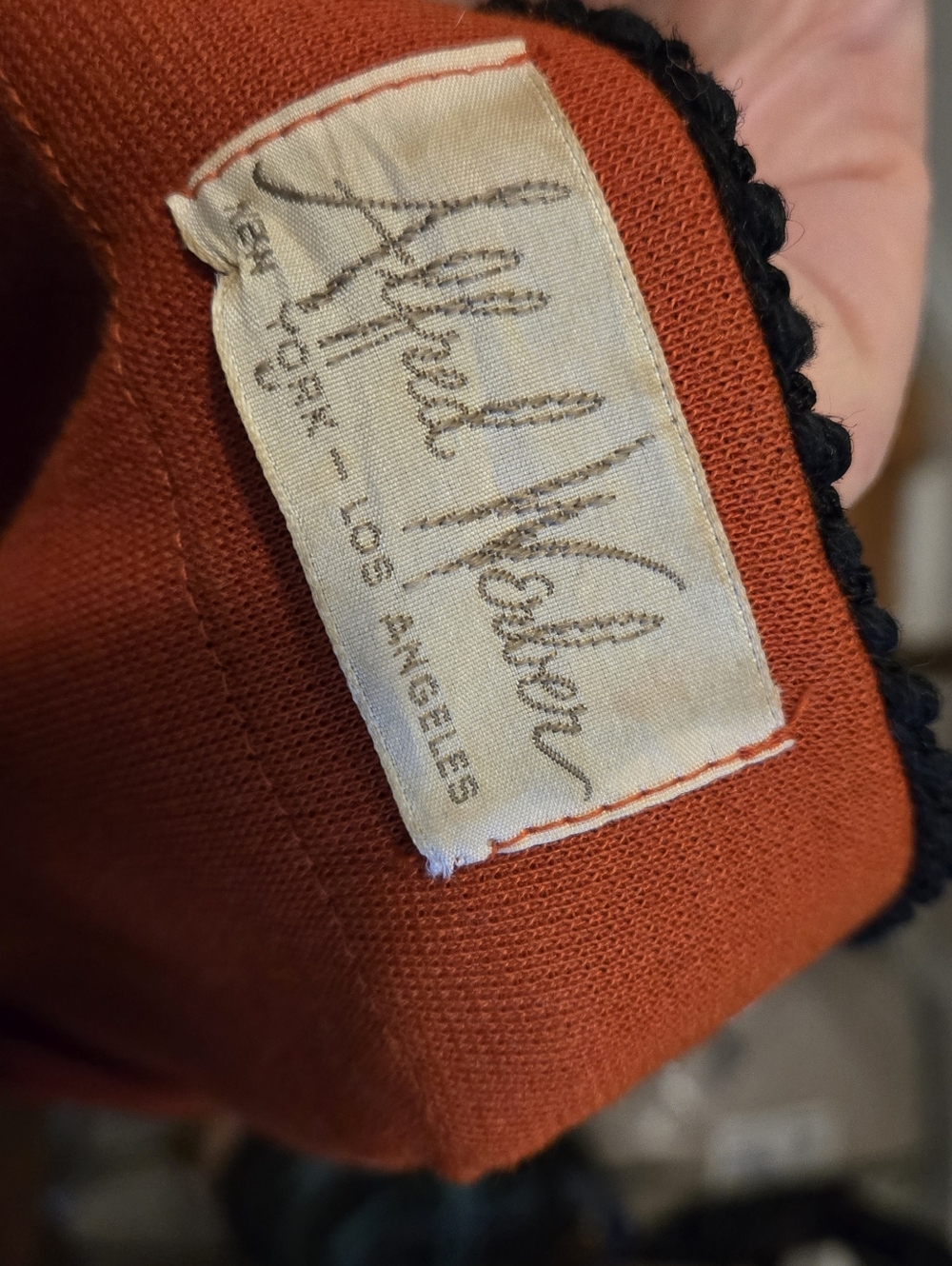 Vtg Alfred Werber 1960S MOD Red Wrap Coat Foxy Red & Black Faux Shearling S/M - Picture 12 of 16